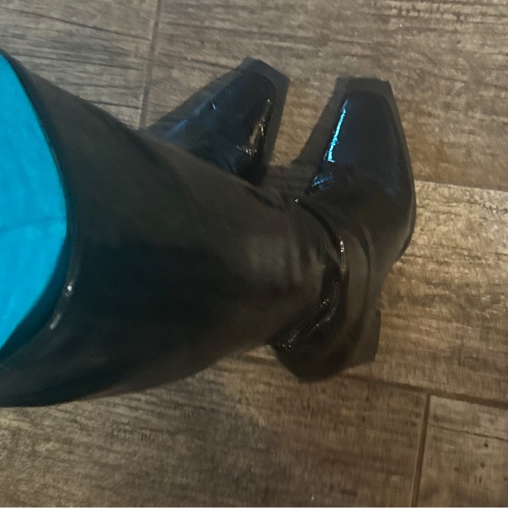 Hight boots  over knee 👢 black shine upper leather
